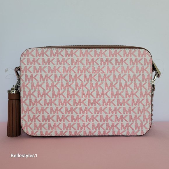 MICHAEL KORS Jet Set Medium Signature Logo Print Camera Bag-Geranium Multi - Picture 7 of 16